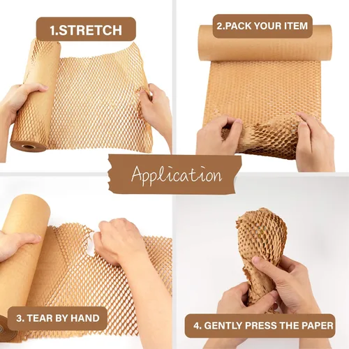 Miniatura 4 de Ready Roll Papel de embalaje de 12 pulgadas x 131 pies de panal de abeja, embalaje perforado, 1 rollo de envoltura de panal de abeja, embalaje