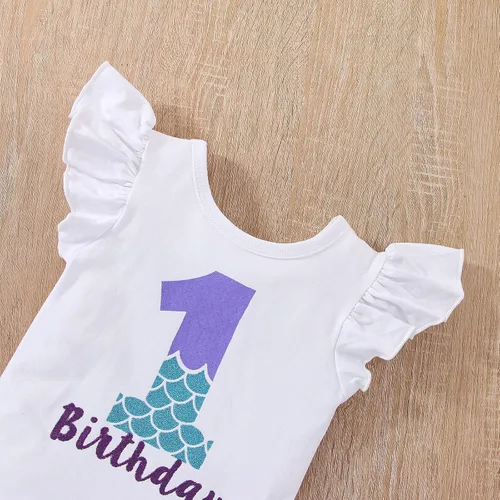 Miniatura 2 de Conjunto de mameluco para bebé recién nacido, falda tutú + diadema