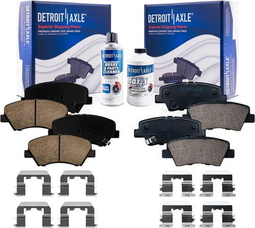 Miniatura 137 de Detroit Axle - Pastillas de freno traseras para Honda Odyssey 2011-2017 Pilot 2007-2013 MDX 2010-2013 ZDX 2010-2013 Pastillas de freno de cerámica
