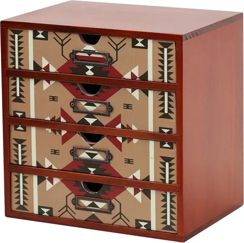 Miniatura 17 de Organizador de escritorio de madera verde bohemio con cajones, caja de almacenamiento de escritorio de 4 cajones, organizador de escritorio de Boho
