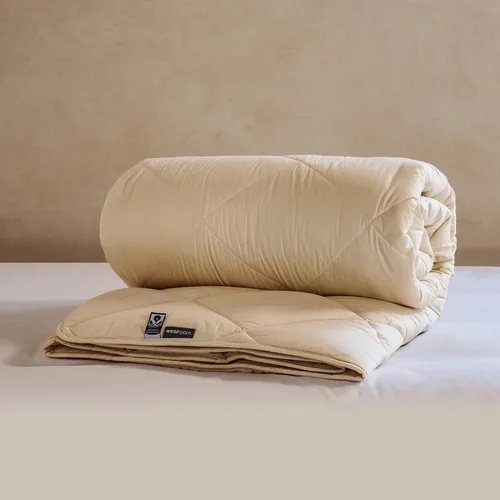 WOOLROOM Edredón Deluxe Lavable a Máquina, Edredón de Lana Británica de Peso Medio Tamaño Individual para Todas las Estaciones - 100% Natural