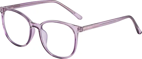 Miniatura 2 de FONHCOO - Lentes con bloqueo de luz azul de moda, redondos, TR90, transparentes, gafas anti UV para computadora para mujeres y hombres Púrpura