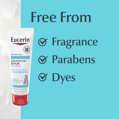 Miniatura 7 de Eucerin Advanced Repair - Crema de pies sin perfume para pies y talones secos, tubo de 3 onzas, paquete de 12