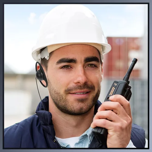 Miniatura 7 de Macarrie 6 auriculares de radio con micrófono 2 pines en forma de D Walkie Talkie auricular con micrófono Walkie Talkie Auricular compatible