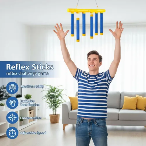Miniatura 5 de Reflex Drop Sticks Challenge, herramienta de entrenamiento de reacción de palos caídos, palos de captura de velocidad ajustable para coordinación