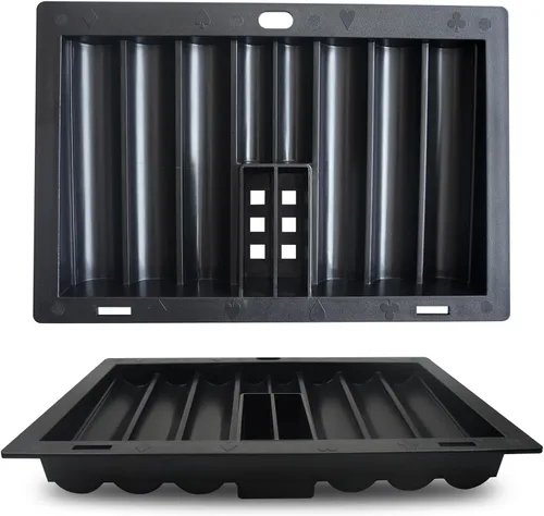 Yuanhe Poker Chip Tray Holder - Blackjack Casino Poker Mesa Dealer Chips Rack Inserto