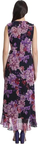 Miniatura 3 de London Times Vestido midi pequeño sin mangas con detalle de volantes para mujer