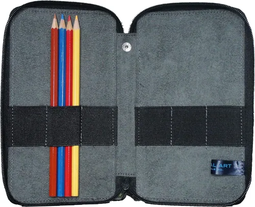 Miniatura 2 de Speedball Art Products - Estuche de almacenamiento de lona para lápices, marcadores, bolígrafos y suministros de arte, negro, capacidad para hasta