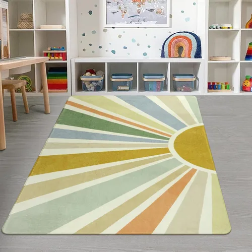 Miniatura 3 de STARUIA - Alfombra Boho Lavable de 3'x5', Alfombra de Área para Niños para Sala de Juegos, Alfombras Coloridas para Niños para Dormitorio, Alfombra