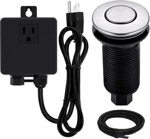 Miniatura 9 de Kit de Interruptor de Aire SinkTop para Triturador de Basura con Botón Largo, Cubierta Hecha de Latón, UL, Negro Mate