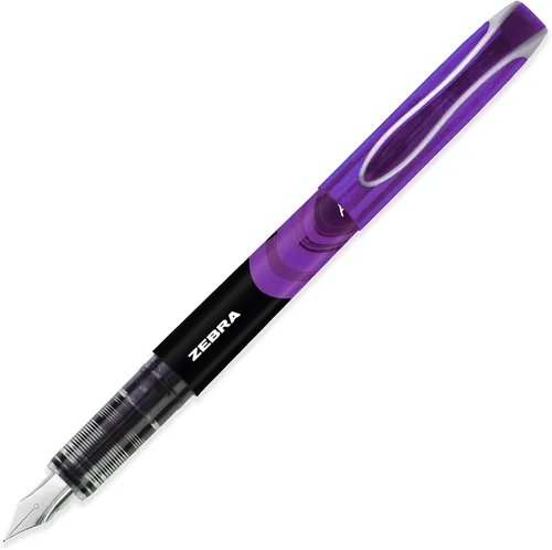 Miniatura 2 de Zebra Fuente - Pluma estilográfica desechable, punta fina de 0.039 in, 0.024 in de ancho de línea, tinta violeta, paquete de 10