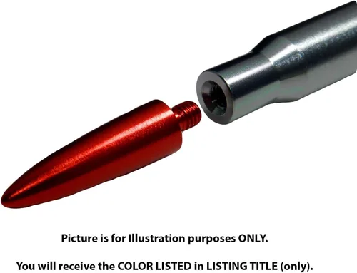 Miniatura 3 de VMS Racing Antena de bala de punta roja calibre 50, calibre 50, color rojo, compatible con Jeep Wrangler JK JKU JL Sahara Sport Rubicon Unlimited