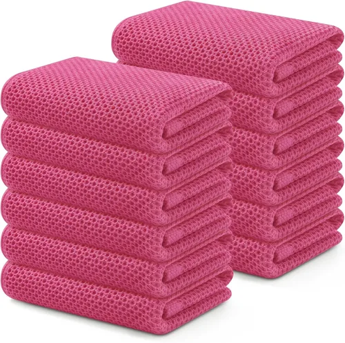 Miniatura 86 de Kitinjoy - Paños de cocina de 100 % algodón, tela de tejido gofrado, paño de limpieza ultrasuave, absorbente y de secado rápido. Gris Oscuro