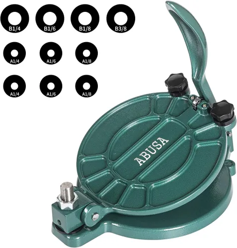 Miniatura 7 de ABUSA Prensa de tortilla ajustable de 8 pulgadas en espesor - Verde - Prensa para roti, masa, dosa, tawa, tamal, pizza, empanada, hamburguesa