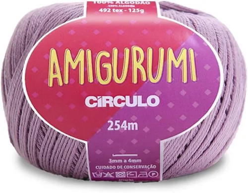 Miniatura 55 de Circulo Amigurumi Yarn, 100% Algodón Virgen Brasileño Mercerizado para Crochet y Tejido, Soft Art - Hilo de Peso Deportivo, 4.4 oz, 278 yardas