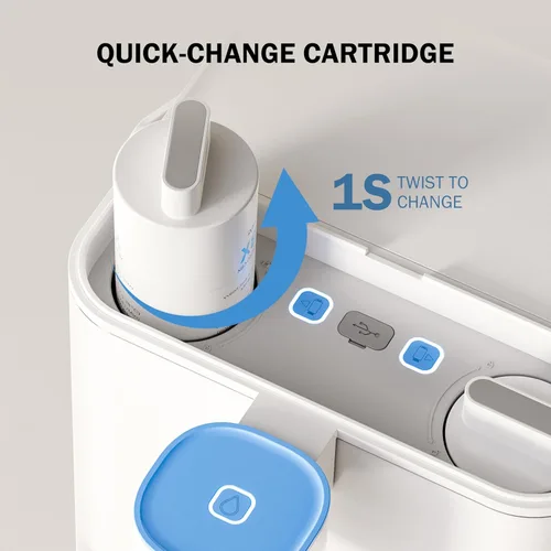 Miniatura 8 de Frizzlife MD40 - Dispensador de filtro de agua eléctrico con 6 filtros, 400 galones, NSF/ANSI 53 & 42 y 372, reduce el plomo, PFAS, jarra de vida