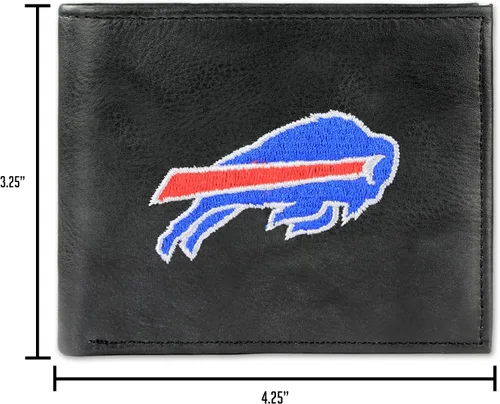 Miniatura 3 de Rico Industries Billetera de cuero bordada para hombre de la NFL
