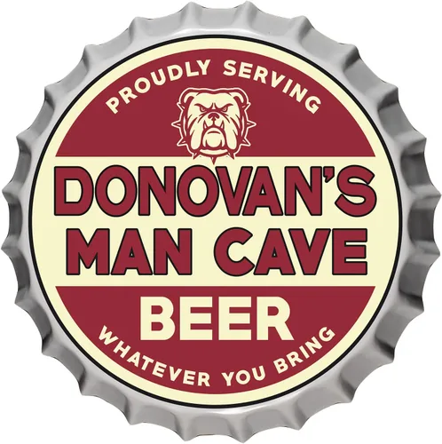 Miniatura 12 de Letrero personalizado para tapa de botella de cerveza (agujero 19), letreros de barra personalizados de metal de estaño para colgar en la pared