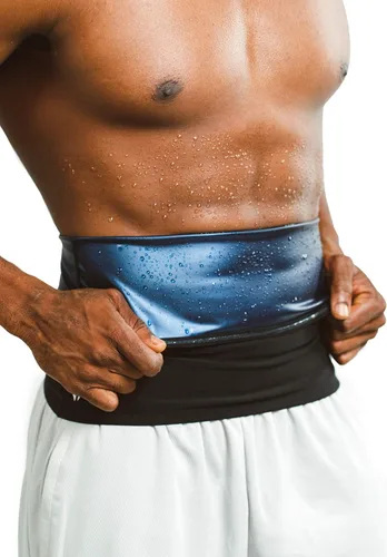 Sweat Shaper Faja reductora de cintura premium para hombres, cinturón de sauna para entrenamiento de cintura, sin neopreno, cinturón adelgazante de