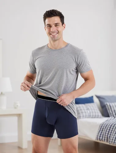 Miniatura 7 de Ropa interior lavable para incontinencia para hombre, calzoncillos bóxer de algodón, 3.4 fl oz de absorción, ropa interior a prueba de fugas