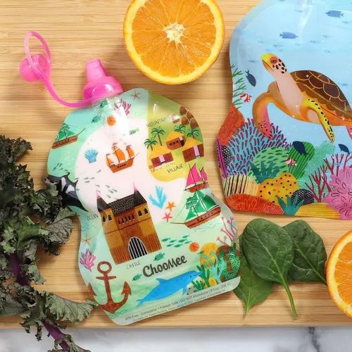 Miniatura 3 de ChooMee Bolsas reutilizables para almacenamiento de alimentos para bebés, sin BPA, a prueba de fugas, para batidos, purés y alimentos para bebés