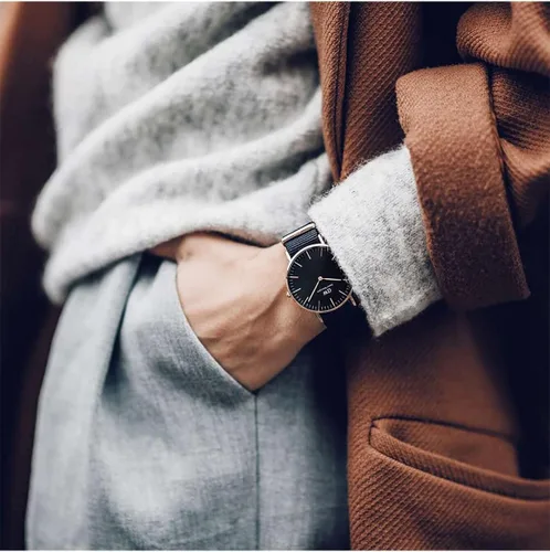 Miniatura 2 de Daniel Wellington Reloj clásico de tela de oro rosa (poliéster)