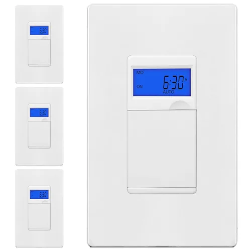 Miniatura 11 de ENERLITES Interruptor temporizador digital programable para luces, ventiladores, motores, 7 días 18 ajustes de temporizador de encendido/apagado, un