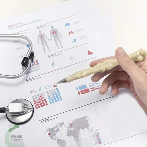 Miniatura 7 de Leery Bolígrafos de hueso novedosos para adultos, 25 bolígrafos anatómicos para profesionales médicos, Halloween, Navidad y semana de la enfermera