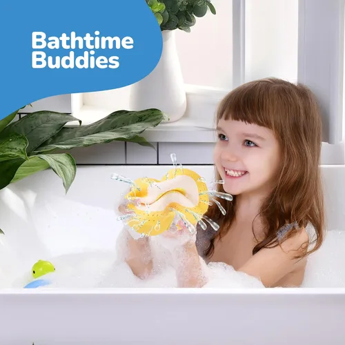 Miniatura 7 de ArtCreativity Juguetes de agua de frutas – Juego de 3 – Juguetes de baño esponjosos para niños – Colores vibrantes con 3 diseños diferentes