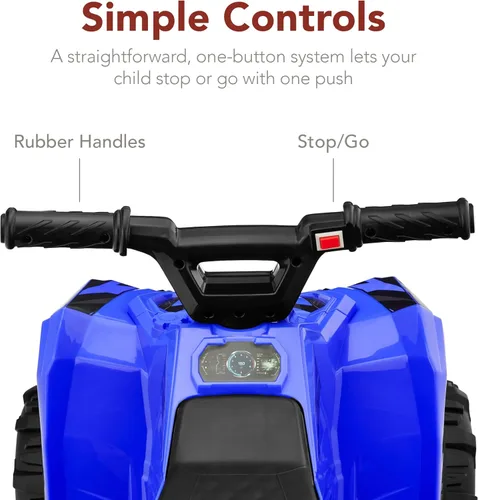 Miniatura 6 de Best Choice Products - Vehículo de juguete para niños de 6 V, cuadriciclo de 4 ruedas, cuatrimoto ATV con velocidad máxima de 2.9 km/h, neumáticos