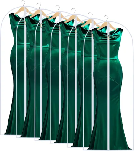 Miniatura 19 de Bolsas transparentes para colgar ropa, 40 pulgadas (juego de 6), bolsas de traje para almacenamiento en armario, bolsas de plástico a prueba
