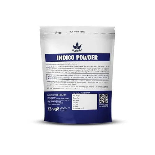 Miniatura 2 de Havintha Polvo índigo para cabello, color de cabello puro y herbario y natural negro/marrón Tinte para cabello y barba/Color Indigofera Tinctoria