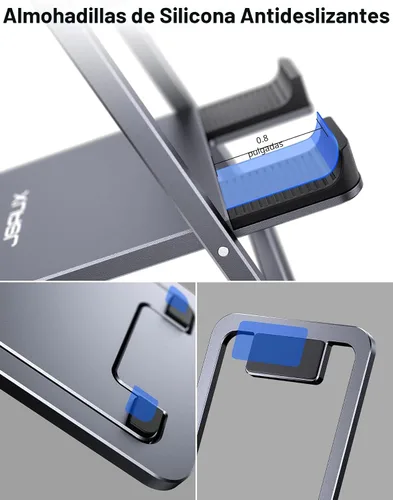 Miniatura 6 de JSAUX Soporte universal para tableta, portátil, plegable, para escritorio, compatible con iPad mini/Air, Samsung Galaxy Tab, Kindle Fire, Steam Gris