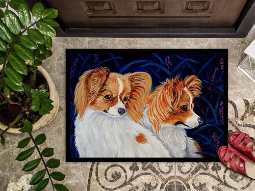 Miniatura 3 de Caroline's Treasures 7241MAT Papillon - Felpudo de 18 x 27 pulgadas, para interiores y exteriores, para entrada, antideslizante, lavable, de pelo