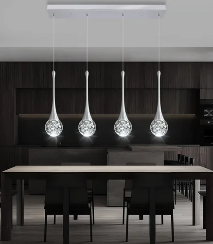 Miniatura 32 de 16 Luces Moderna Lámpara de Techo de Cristal Glam para Techo Alto, Lámpara Colgante LED Regulable para Escalera, Vestíbulo, Entrada, Sala de Estar
