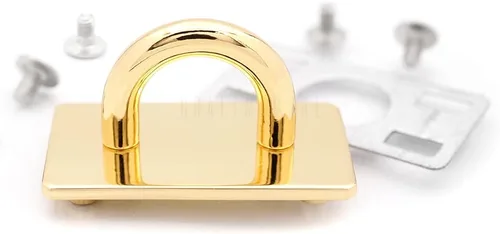 Miniatura 2 de CRAFTMEMORE 2 juegos de placa rectangular con anillo en D de 5/8 pulgadas con conector de puente de rosca para bolso, collar decorativo, gargantilla