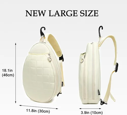 Miniatura 2 de Rejolly Bolsa Bandolera de Raqueta de Tenis para Mujeres y Hombres Acolchada Resistente al Agua Funda de Raqueta de Un Hombro Cruzada para 2 Nuevo