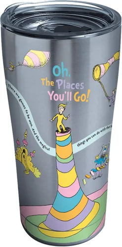 Miniatura 15 de Tervis Vaso aislado de doble pared Dr. Seuss Oh the Places You'll Go Made in Estados Unidos mantiene las bebidas frías y calientes, 16 onzas, clásico