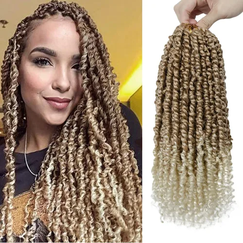 Miniatura 65 de Pelo de Passion Twist – 8 paquetes de 18 pulgadas Passion Twist Crochet para mujeres, cabello rizado pretrenzado Passion Twists extensiones de #2
