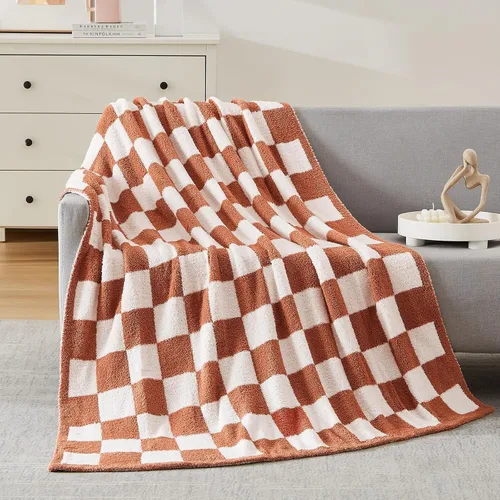 Miniatura 33 de WRENGONGE - Manta a rayas de color caqui, suave, acogedora, mullida, cálida, para sillón, sofá, cama o viajes, ligera, 50 x 70 pulgadas, regalo