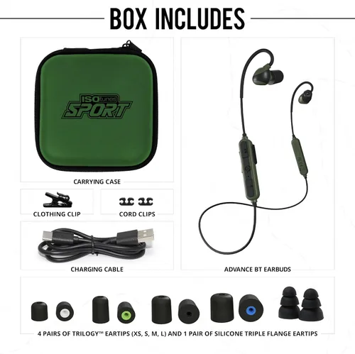 Miniatura 5 de ISOtunes Sport Advance BT Shooting Earbuds: protección auditiva táctica Bluetooth (verde OD)