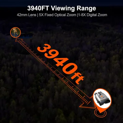 Miniatura 4 de VisioGear Binoculares de visión nocturna True 4K – Gafas de visión nocturna Night Thunder X1 para adultos con un alcance de 3940 pies, foto y video