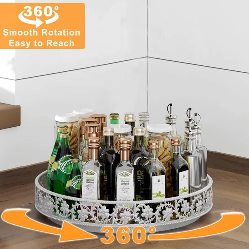 Miniatura 2 de Lazy Susan - Organizador giratorio de 10 pulgadas, estante de especias giratorio de 360 grados Lazy Susan para gabinete, mesa de comedor, encimera