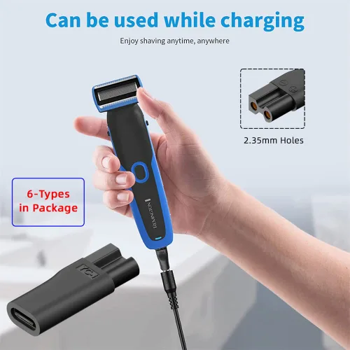 Miniatura 8 de 6 unids/set USB-C hembra a 2 pines DC 5 V potencia carga adater para cortadora de pelo eléctrica barba recortadoras afeitadoras instrumentos