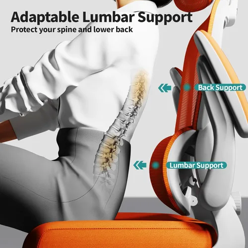 Miniatura 6 de TRALT Silla de oficina ergonómica, silla de escritorio de malla para el hogar de 330 libras, sillas de escritorio de oficina con ruedas, cómodas