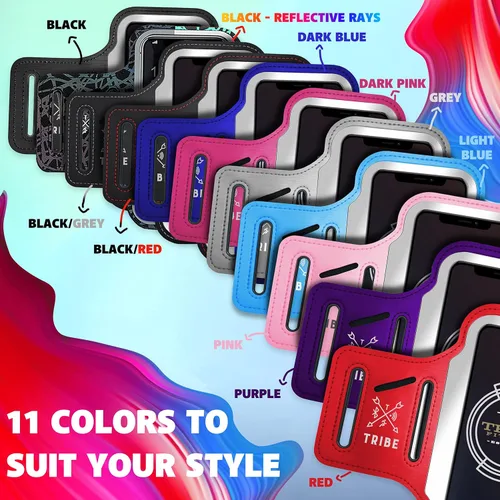 Miniatura 2 de TRIBE - Brazalete para teléfono móvil para correr. Brazaletes deportivos para iPhone y Galaxy para mujeres, hombres, corredores, trotar, caminar
