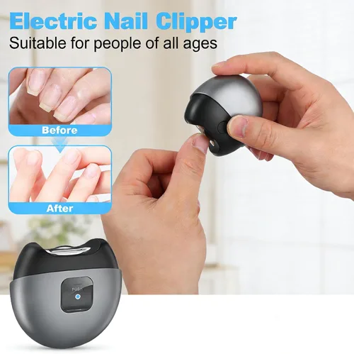 Miniatura 5 de Cortaúñas eléctrico automático 3 en 1, recortador de uñas automático con luz y almacenamiento de restos de uñas, cortaúñas eléctrico para personas