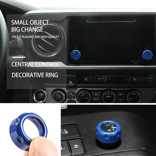 Miniatura 7 de Lcojicep Cubierta circular de botón de volumen para consola central de automóvil compatible con Tacoma 2015-2022, accesorios de decoración de ABS