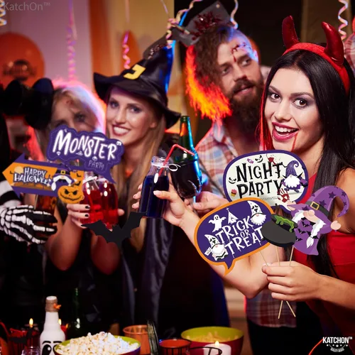 Miniatura 5 de KatchOn, Juego de accesorios para cabina de fotos de Halloween, paquete grande de 24, accesorios de fotos de Feliz Halloween para sesión de fotos