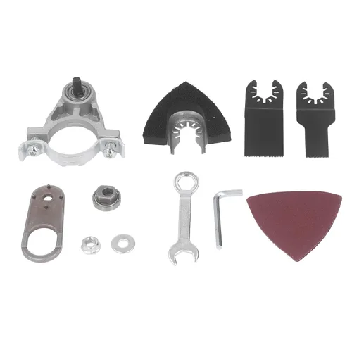 Miniatura 7 de Gonetre Convertidor de amoladora angular de acero de tungsteno – Kit adaptador de herramienta oscilante con cuchillas para roscas M10 – Accesorios